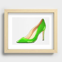 Green High Heel Shoes Recessed Framed Print