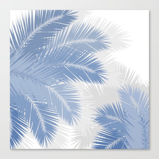 BLUE TROPICAL PALM TREES Canvas Print