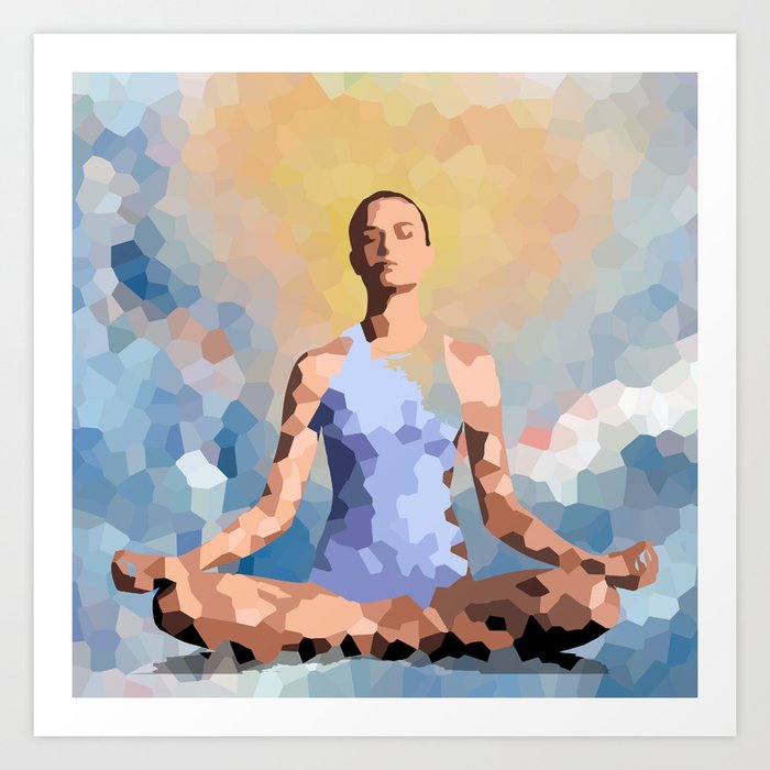 Feminine Energy A Woman Meditates In The Lotus Position Abstract