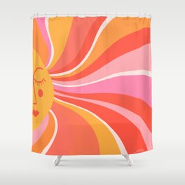 Sunshine Swirl – Pink & Peach Palette Shower Curtain
