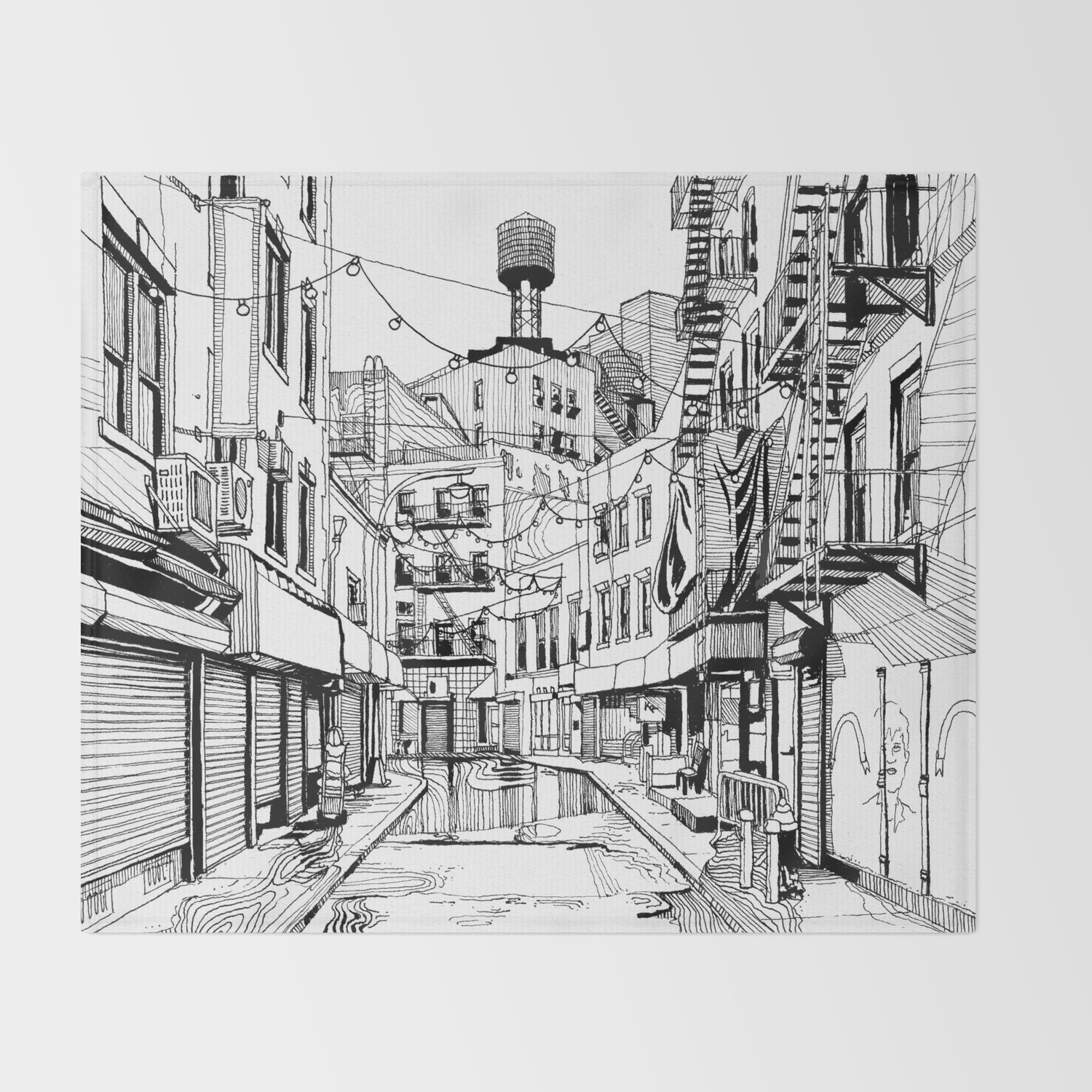 Concrete Jungle Bw Throw Blanket By Kelseyrobinson Society6