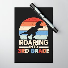 Roaring Into 3rd Grade Vintage Dinosaur Wrapping Paper