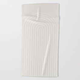 Minimal Arch II Natural Off White Modern Geometric Lines Beach Towel