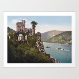 Rheinstein Castle - Germany 1890 Photochrom Art Print