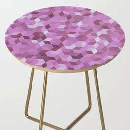 Merune, Pink, White Colorful Hexagon Design  Side Table