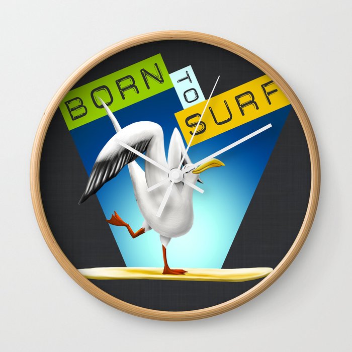 BORN to SURF Wall Clock