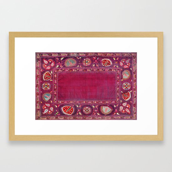 Shakhrisyabz Southwest Uzbekistan Suzani Embroidery Print Framed Art Print By Vickybragomitchell Society6
