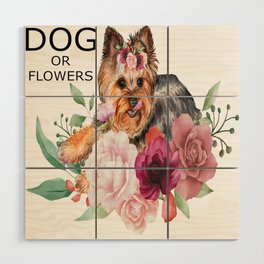 Flowers Dog Wood Wall Art
