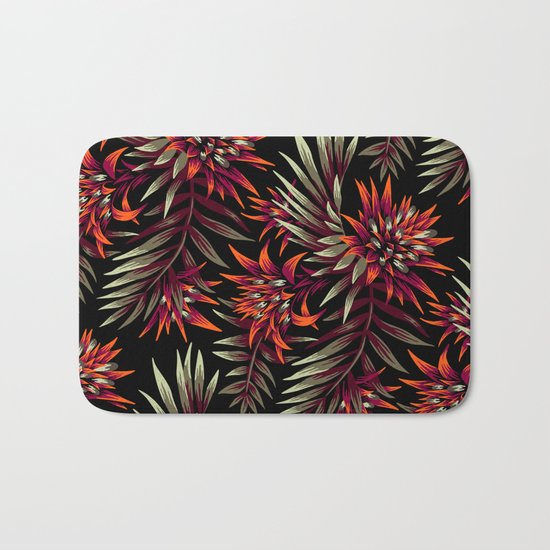 Aechmea Fasciata - Dark Orange / Purple Bath Mat