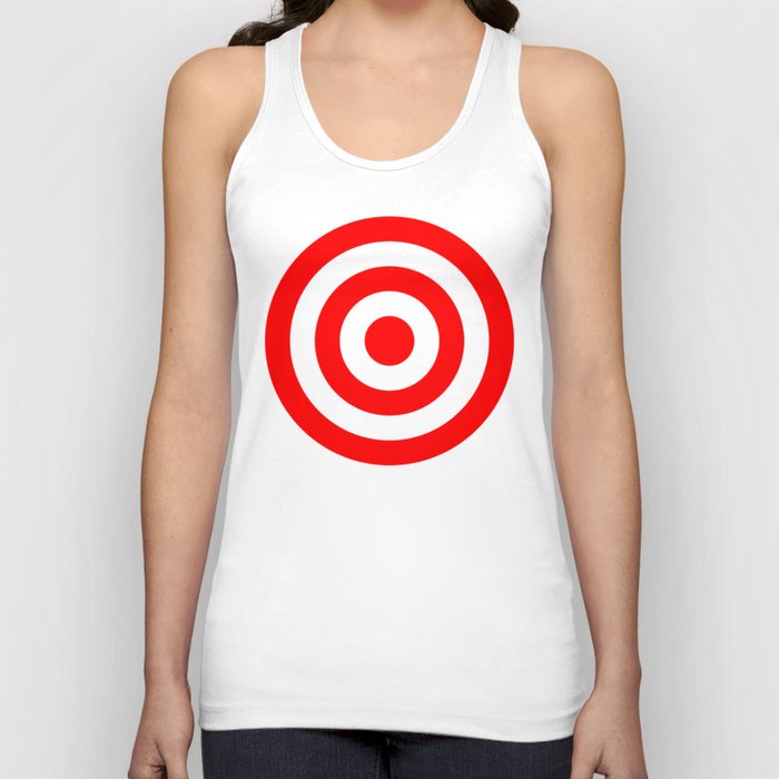 Bullseye Target Red & White Shooting Rings Tank Top by Phoxy Design