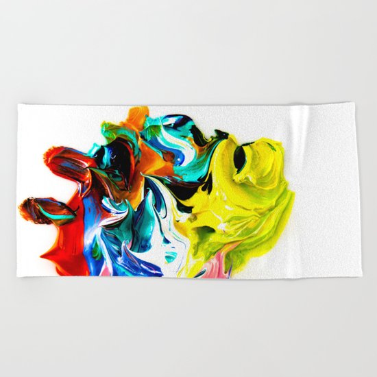 paint on a white background Beach Towel