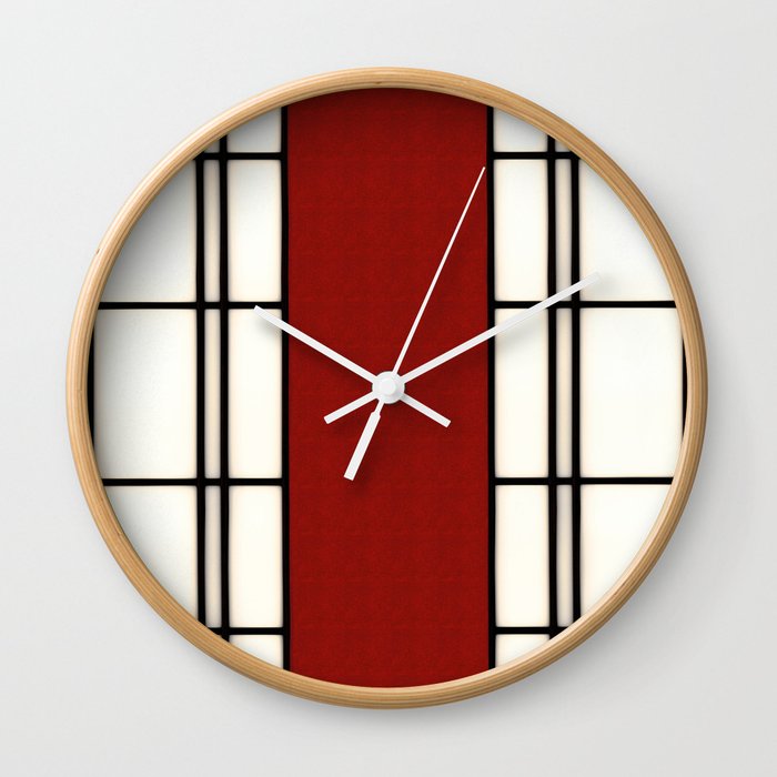 Shoji - red Wall Clock