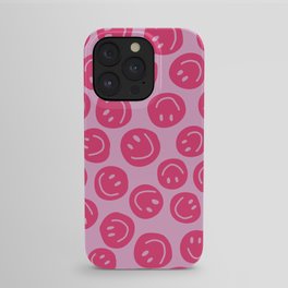 Hot Pink Smiley Faces iPhone Case