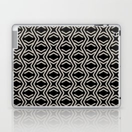 Black and Taupe Zig Zag Stripe and Star Pattern -Diamond Vogel 2022 Popular Colour Palatine 0370 Laptop Skin