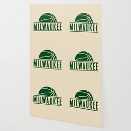 Milwaukee basketball modern logo cream Wallpaper