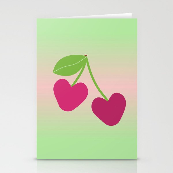 CHERRIES -  Valentine's Day Simple Illustration Stationery Cards