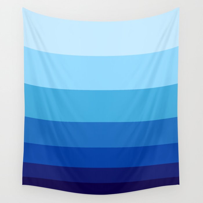 Colorful Blue Gradient Geometric Pattern Wall Tapestry