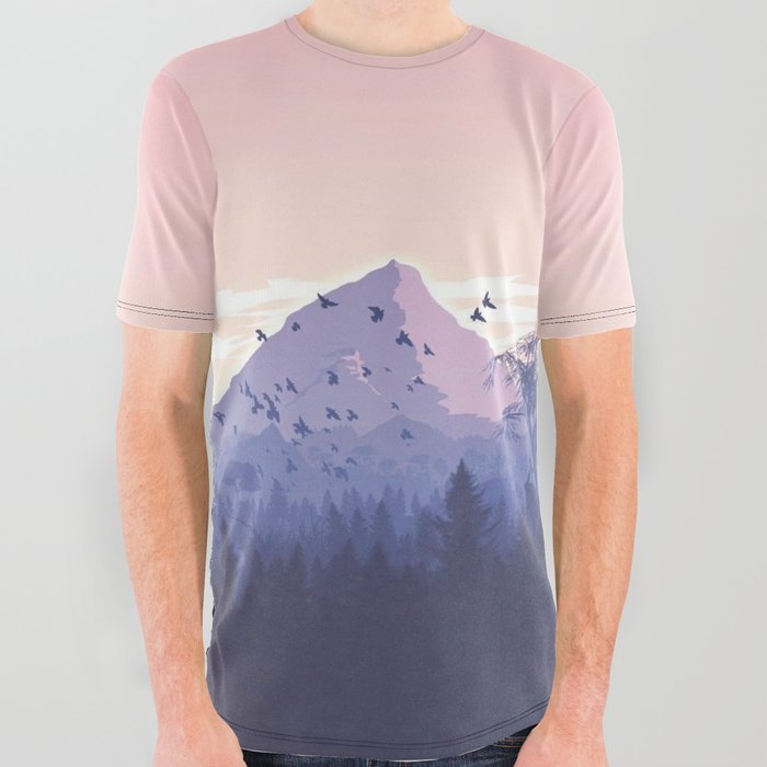 Sunset Mountain All Over Graphic Tee