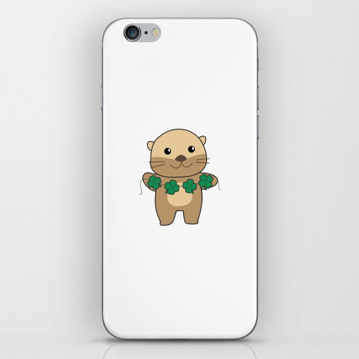 Otter With Shamrocks Cute Animals For Luck iPhone Skin