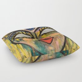 Abstract Painting of a Magical Woman Floor Pillow