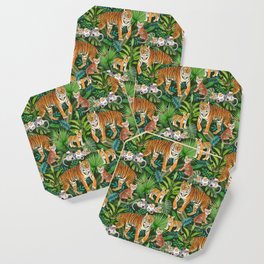Tiger Family (Green) Coaster
