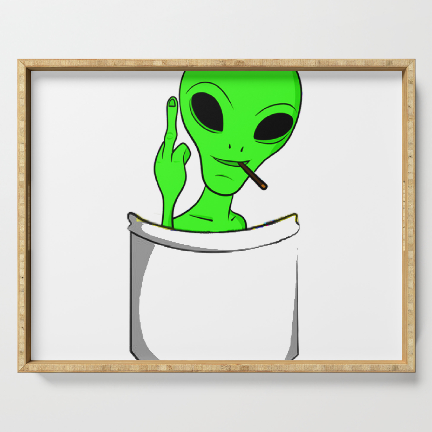Alien In A Pocket Smoking Weed Blunt Serving Tray By Yourfreshdesigns Society6