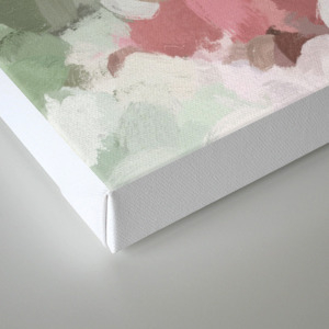 Sage Mint Green Fuchsia Blush Pink Abstract Flower Wall Art
