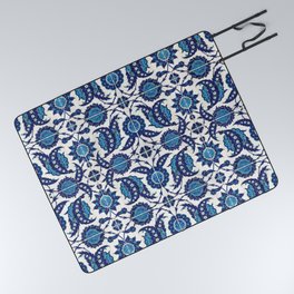 Iznik Pattern Blue and White Picnic Blanket