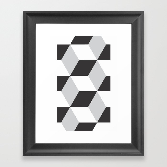 Cubism Black And White Framed Art Print By Nileshkikuuchise Society6
