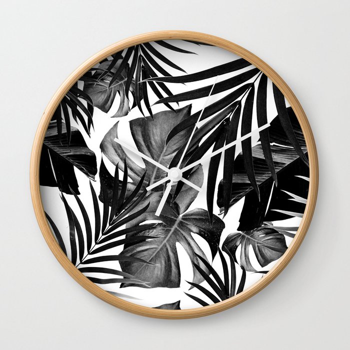 Tropical Jungle Leaves Pattern #10 #tropical #decor #art #society6 Wall Clock