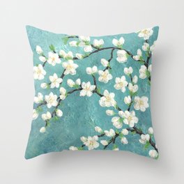 Almond Blossoms Throw Pillow
