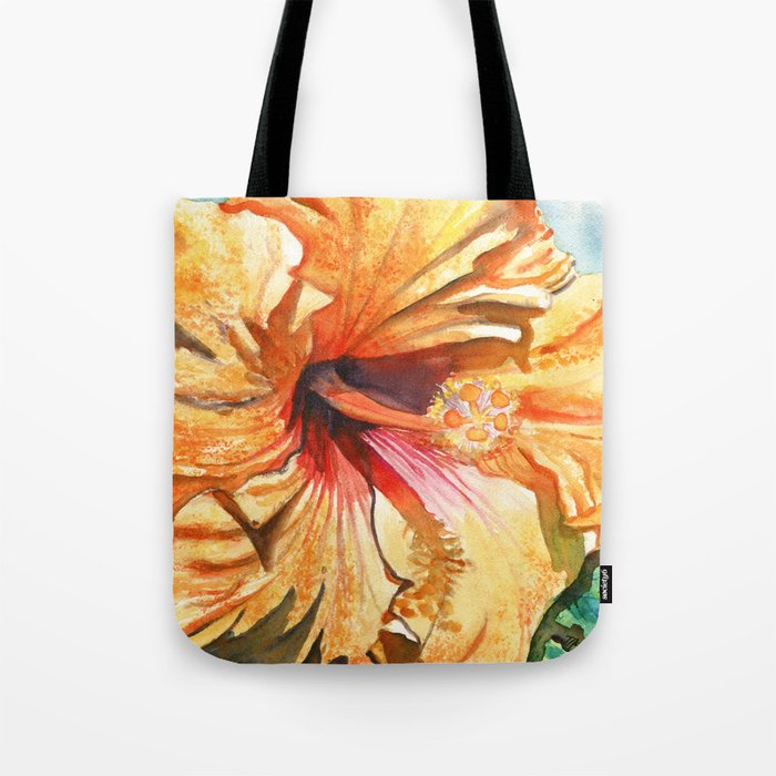 Tropical Yellow Hibiscus Tote Bag by Marionette Taboniar | Society6