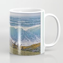 BIG WAVE OCEAN IN MOTION SEASCAPE VINTAGE OIL PAINTING Coffee Mug | Nature, Painting, Landscape, Vintage 