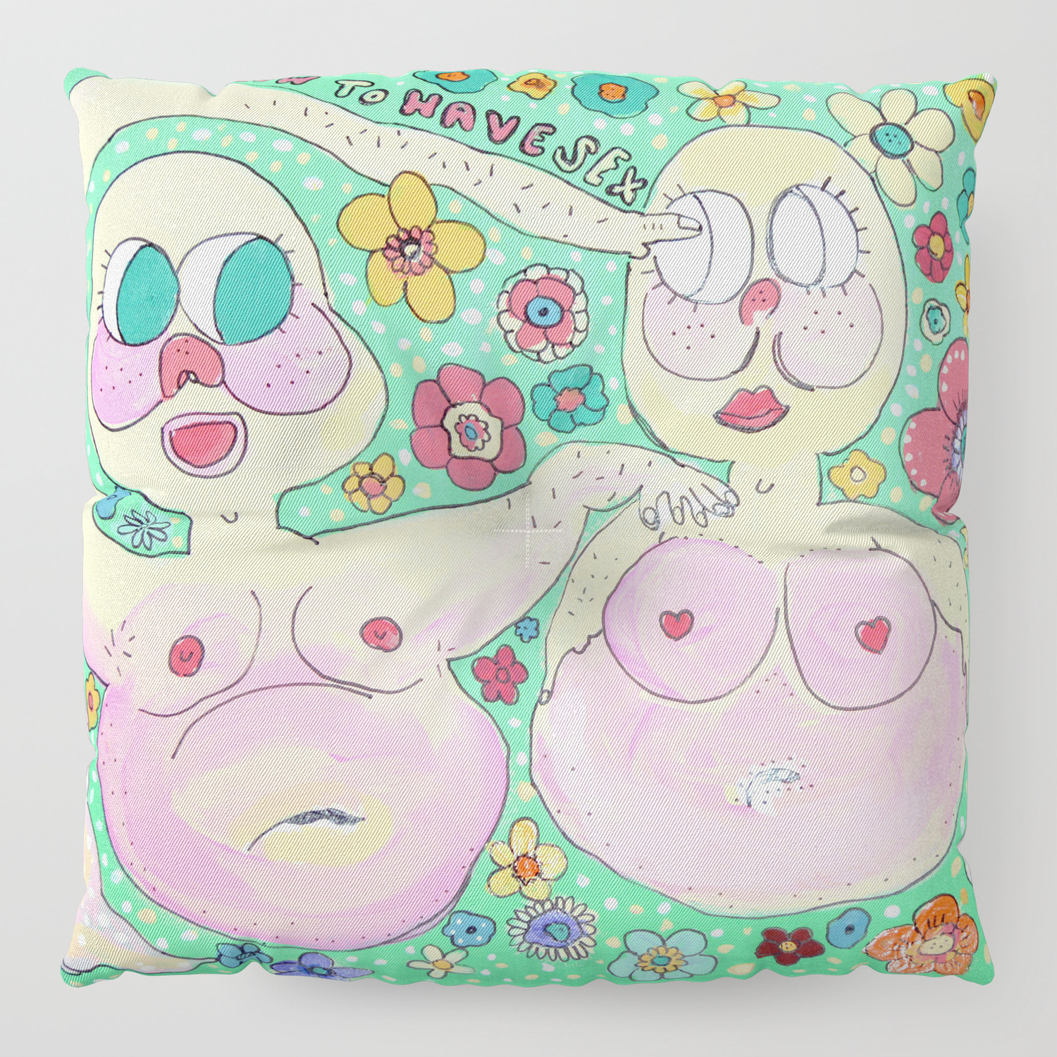 How To Have Sex Floor Pillow By Girlfartz Society6