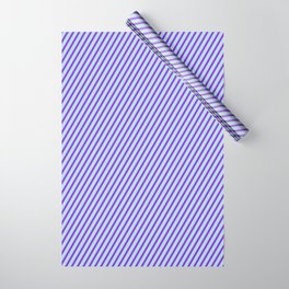 [ Thumbnail: Powder Blue & Purple Colored Stripes Pattern Wrapping Paper ]