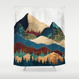 Malachite Mountains Shower Curtain