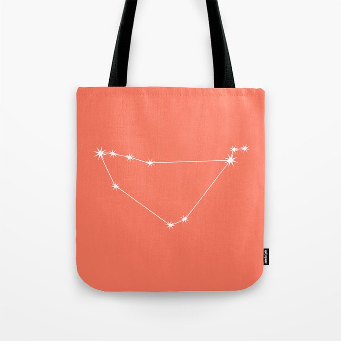 CAPRICORN Coral Red – Zodiac Astrology Star Constellation Tote Bag
