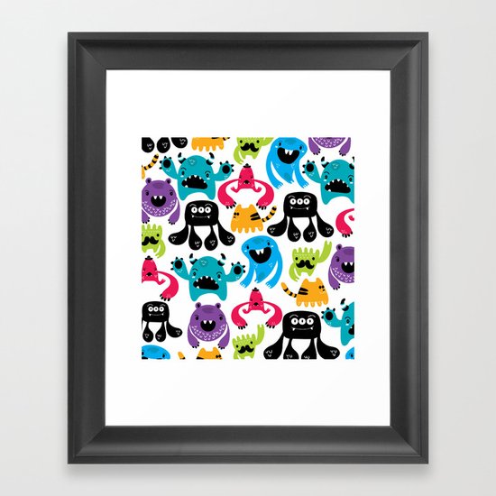 Monster pattern Framed Art Print