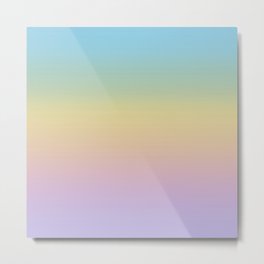 Pastel Rainbow Ombre Gradient Metal Print