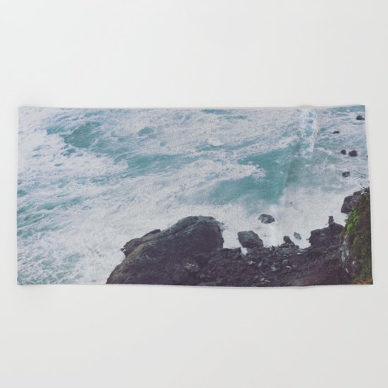 Blue Ocean - Seals on Rocks Beach Towel