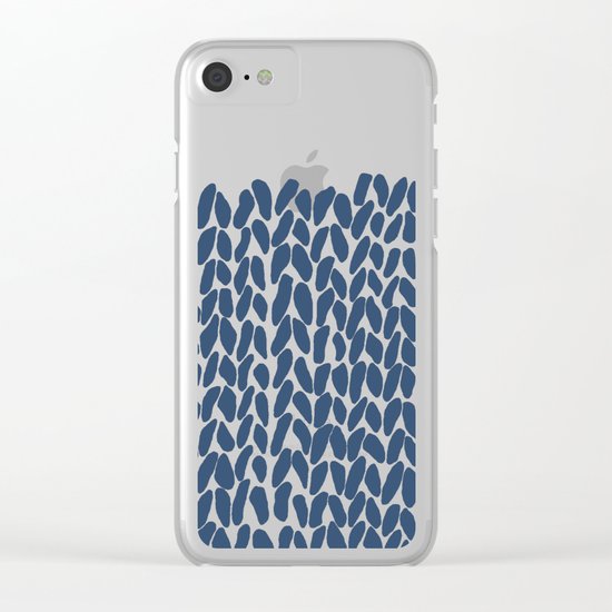 Half Knit Navy Clear iPhone Case