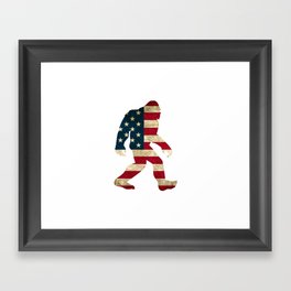 Bigfoot american flag Framed Art Print