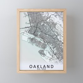 Oakland, CA, USA, White, City, Map Framed Mini Art Print
