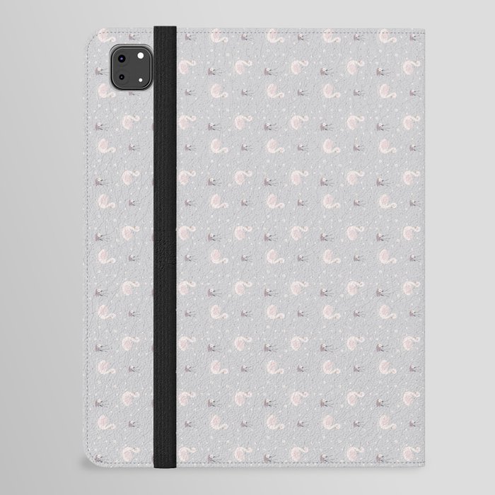 Cute swans neutral warm grey iPad Folio Case