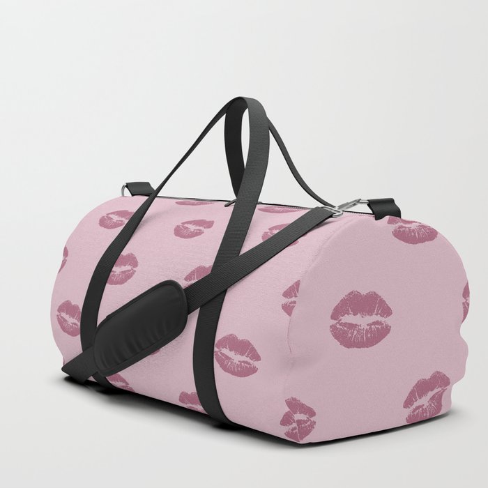Pink Vintage Kiss On Blush Pink Collection Duffle Bag