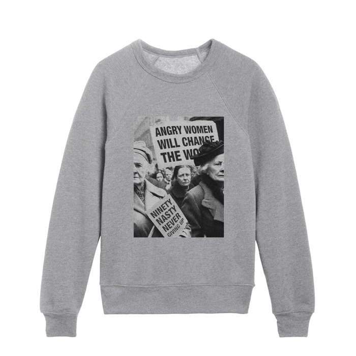 LADIES MARCH III — Feminism Art — Women's March Photography Kids Crewneck