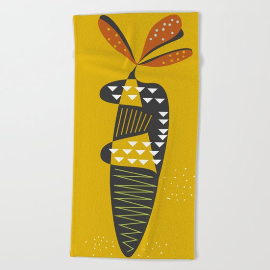 Carrot print Beach Towel
