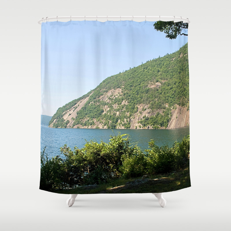 Roger S Rock On Lake George Ny Shower Curtain By Nancyacarter