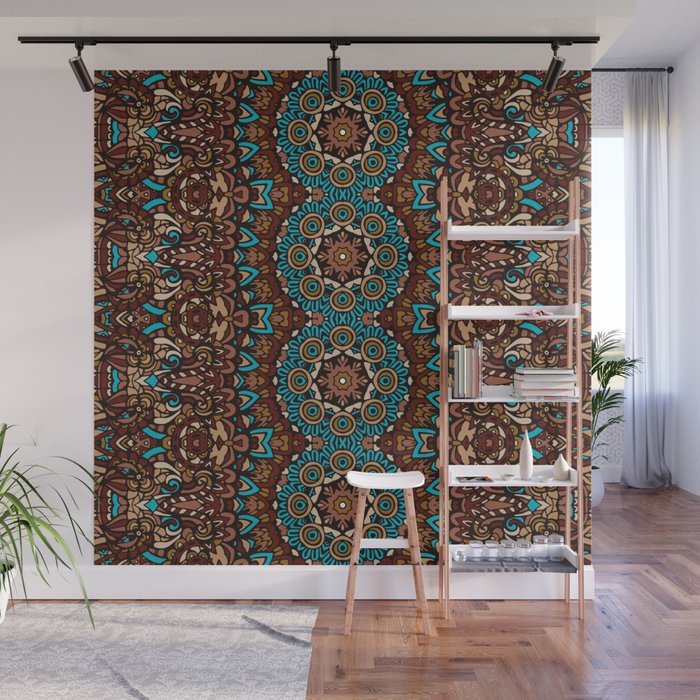 Colorful Oriental Rug Mandala Boho Pattern Wall Mural