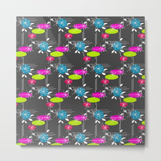 Retro . Black . Metal Print